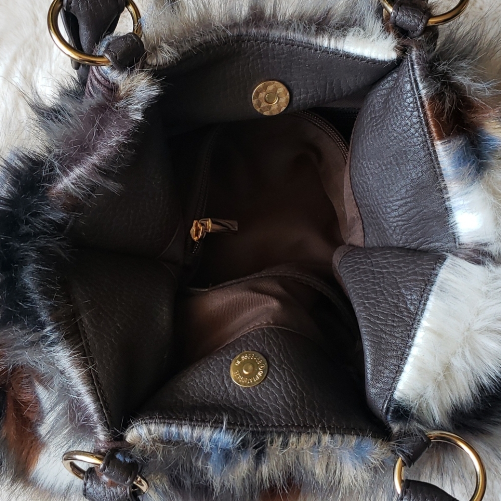 ⚜ PATCHWORK FUN FUR HANDBAG* - Picture 4 of 5
